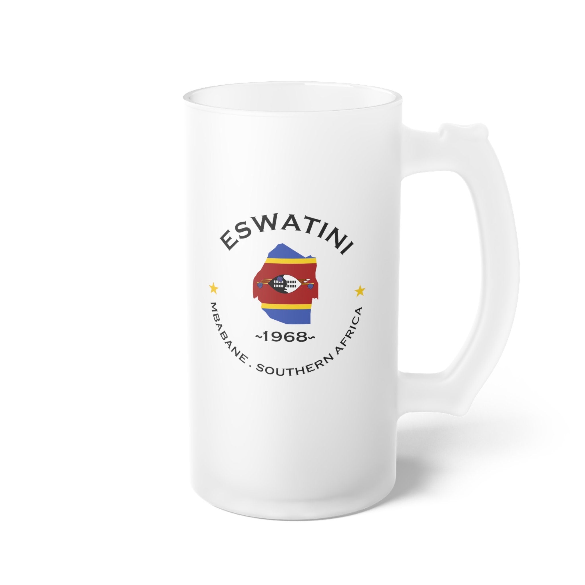 Eswatini Frosted Glass Beer Mug